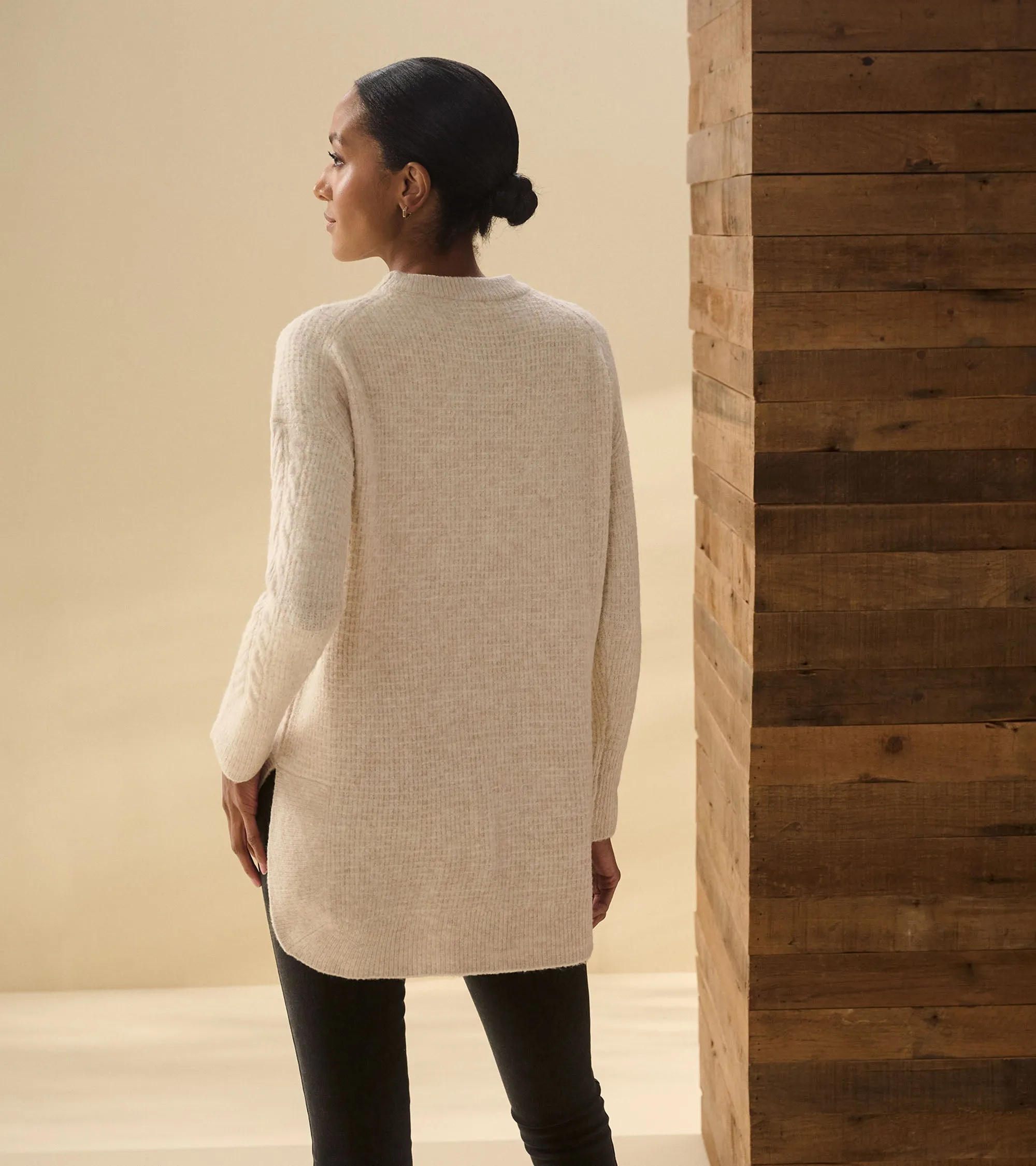 Cable Knit Tunic - Oatmeal Heather -Hatley