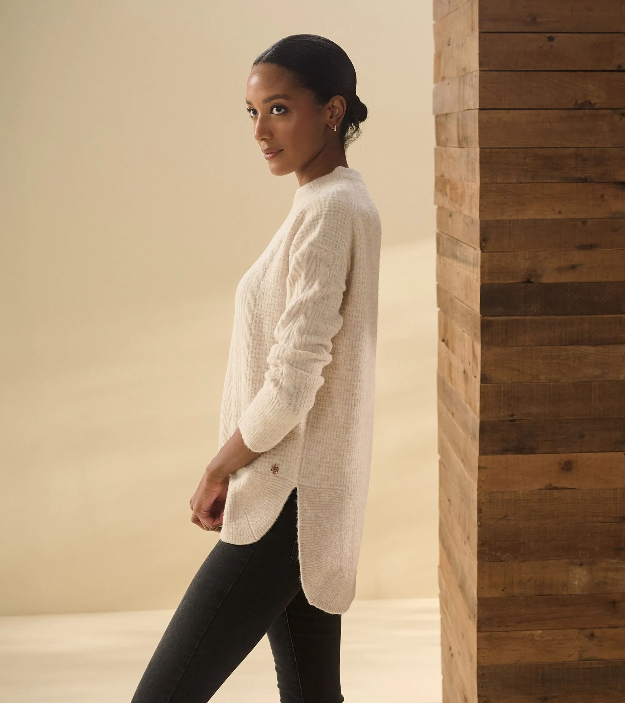Cable Knit Tunic - Oatmeal Heather -Hatley