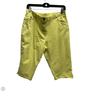 Capris By Hearts Of Palm In Yellow, Size: 14