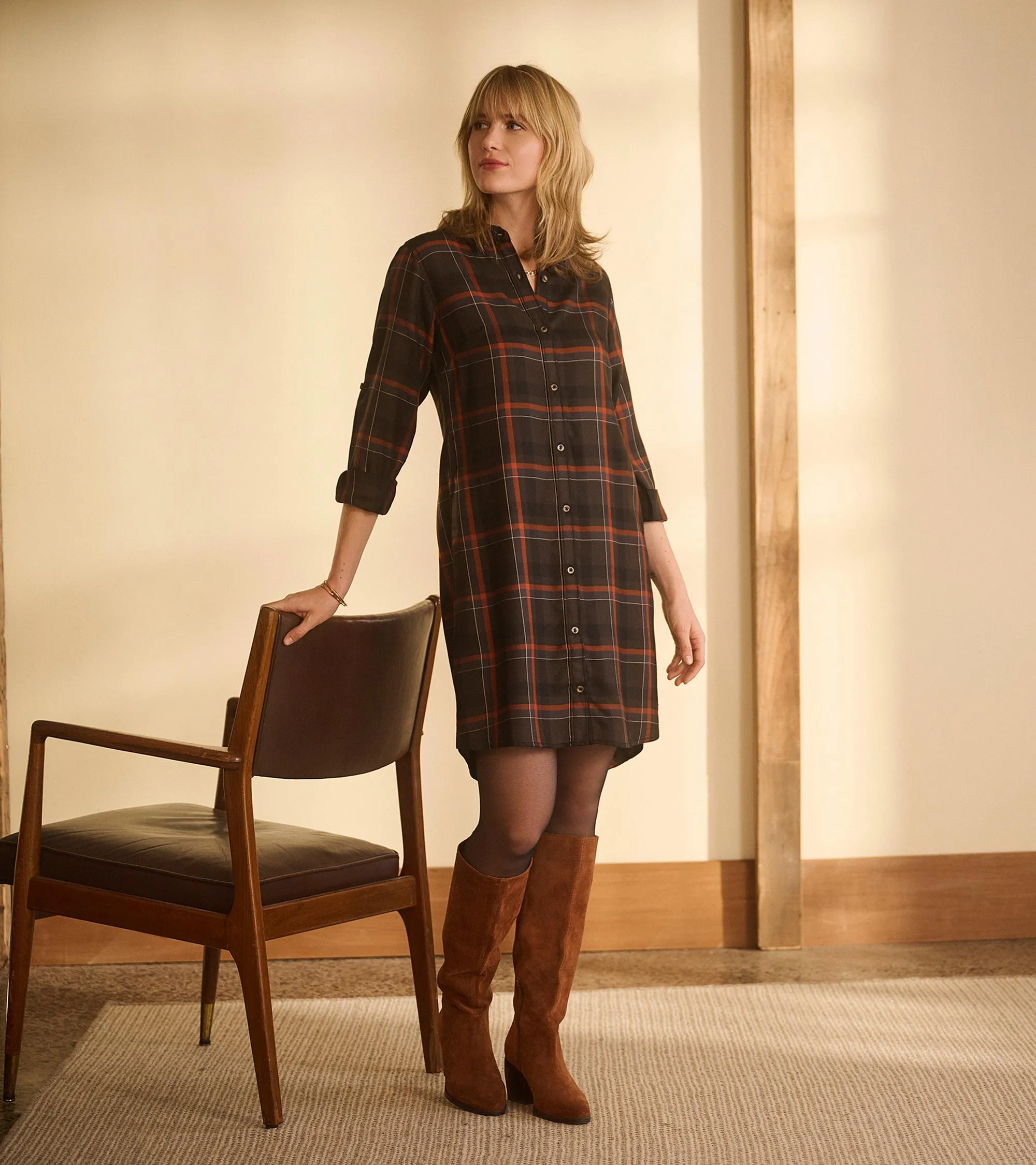 Cara Shirt Dress - Autumn Plaid -Hatley