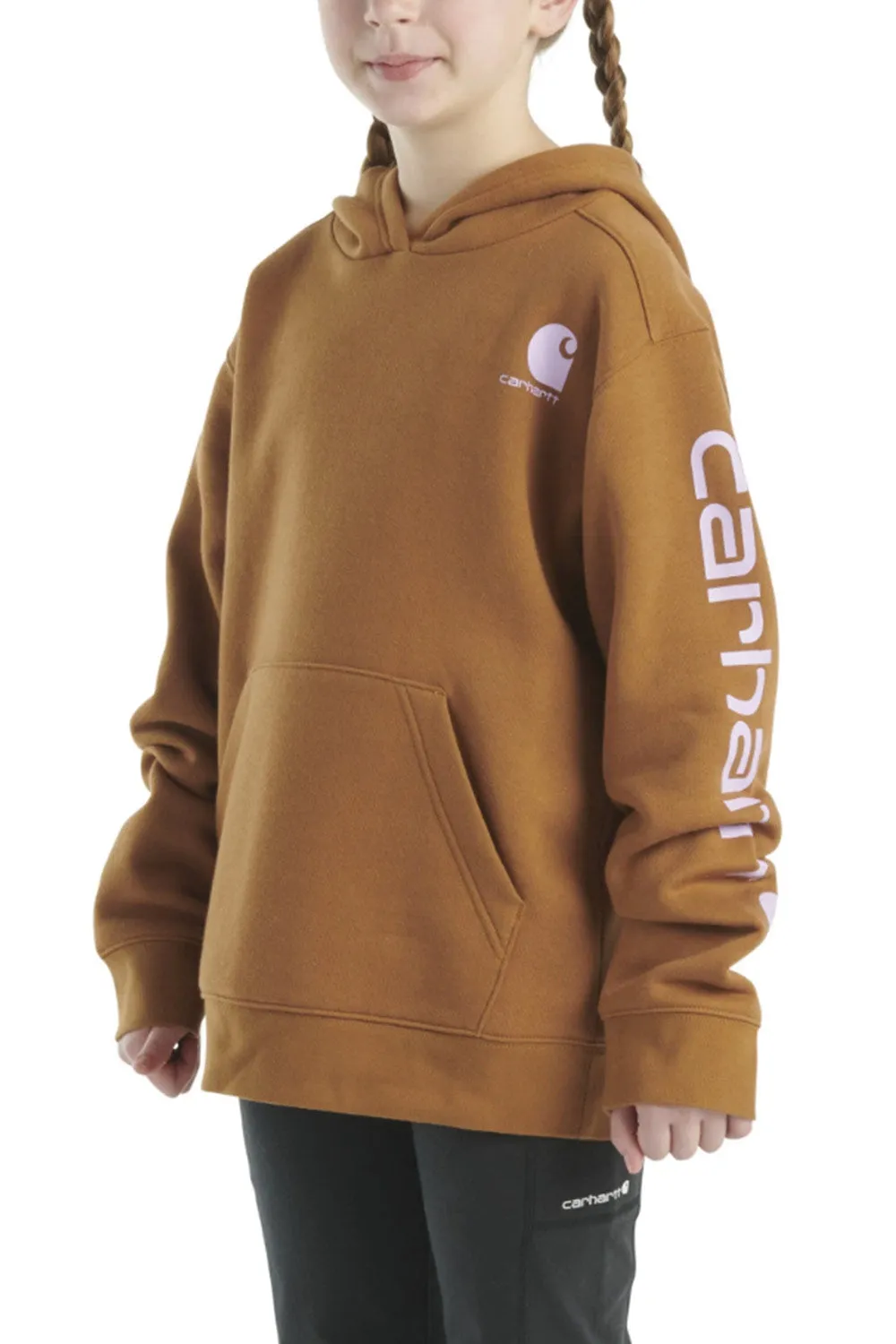 Carhartt Kids Graphic Hooded Sweatshirt for Girls in Brown | CA7057-D15-XC2-BRN