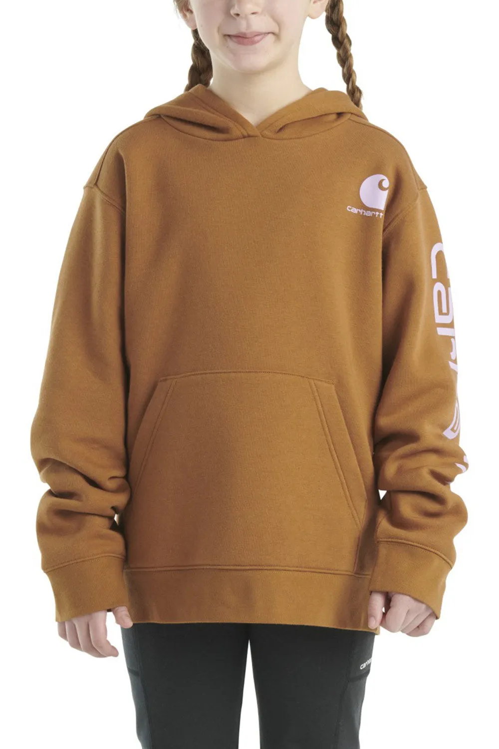 Carhartt Kids Graphic Hooded Sweatshirt for Girls in Brown | CA7057-D15-XC2-BRN