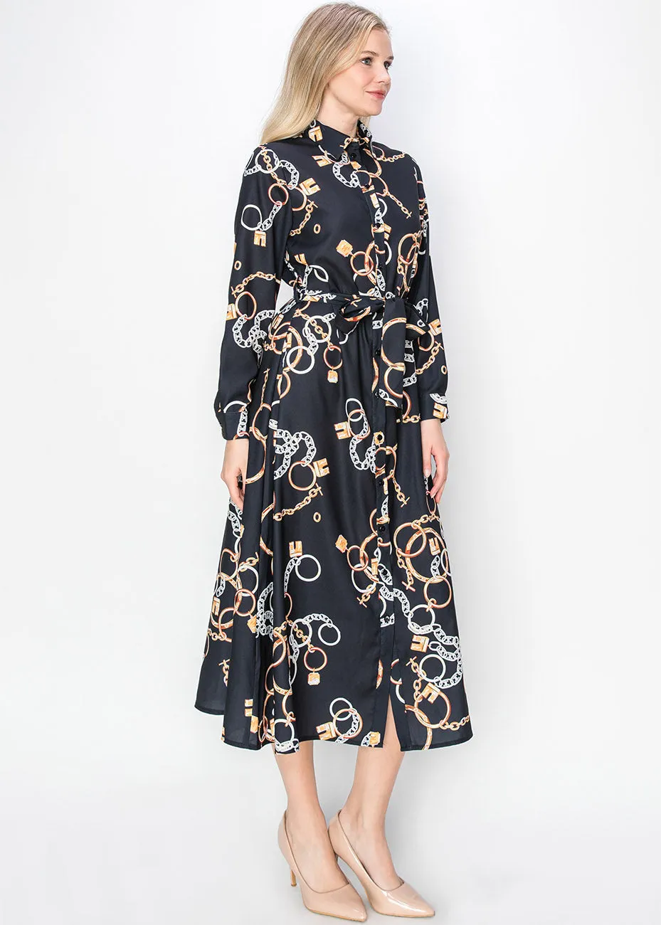 Chain-Linked Elegance Dress