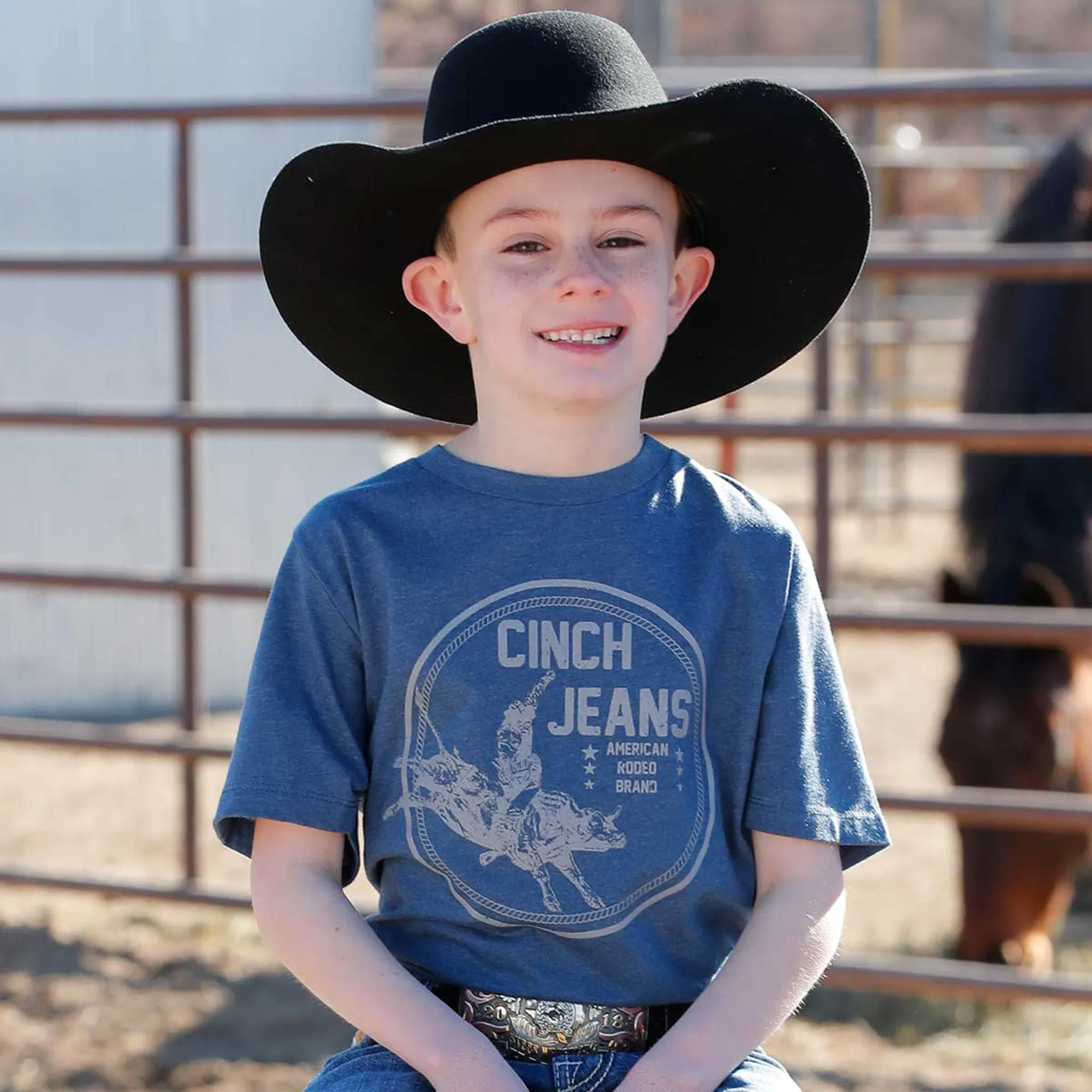 Cinch Kid's Navy Cinch Jeans Logo Tee