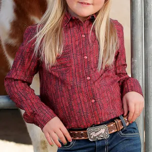 Cruel Girl Kid's Pink & Black Print Shirt