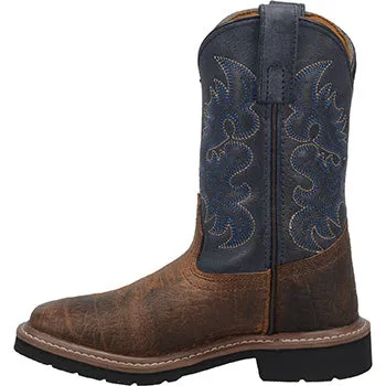 Dan Post Kid's Rust and Blue Square Toe Boots
