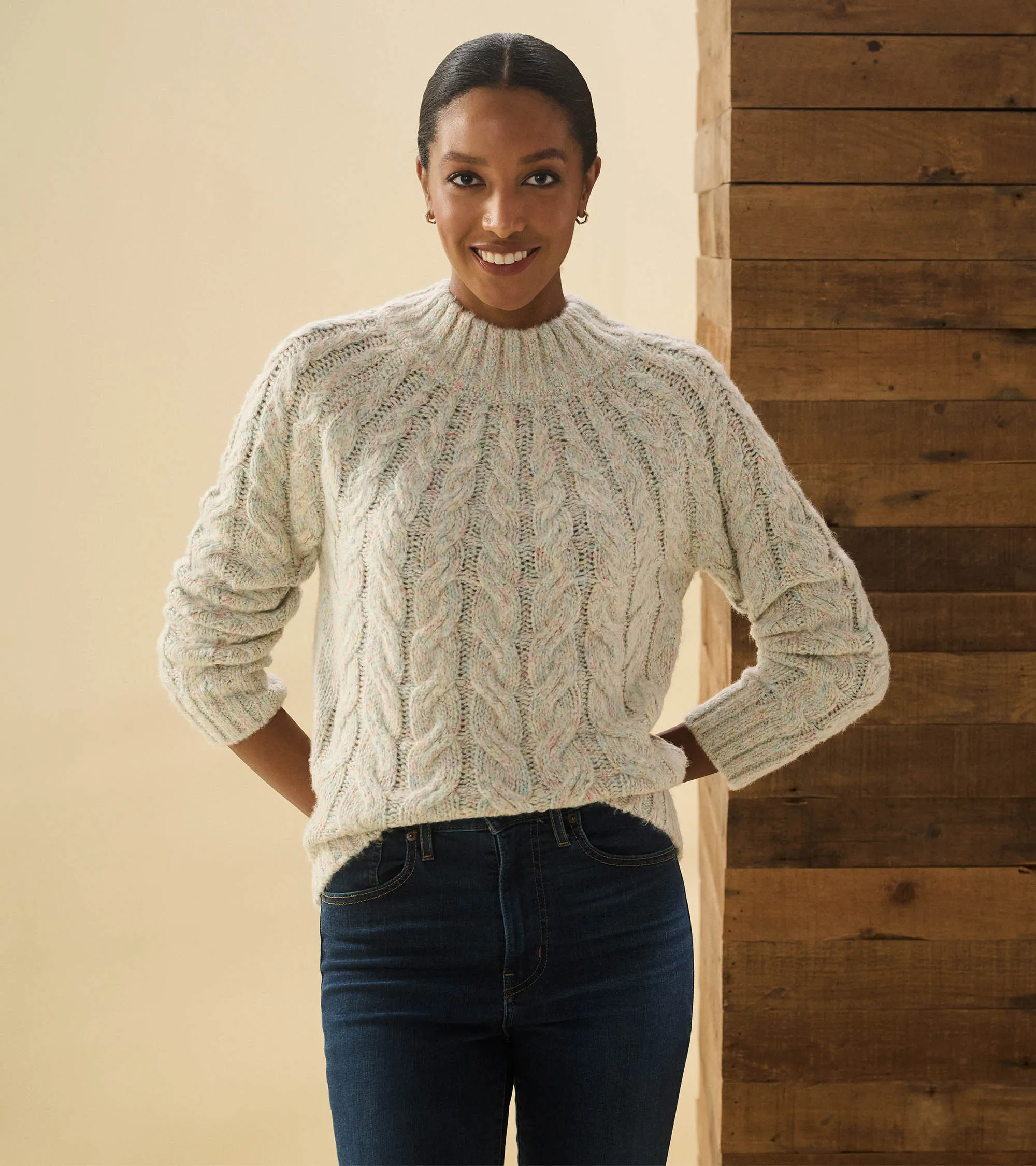Dylan Cable Knit Sweater - Clear Rainbow -Hatley