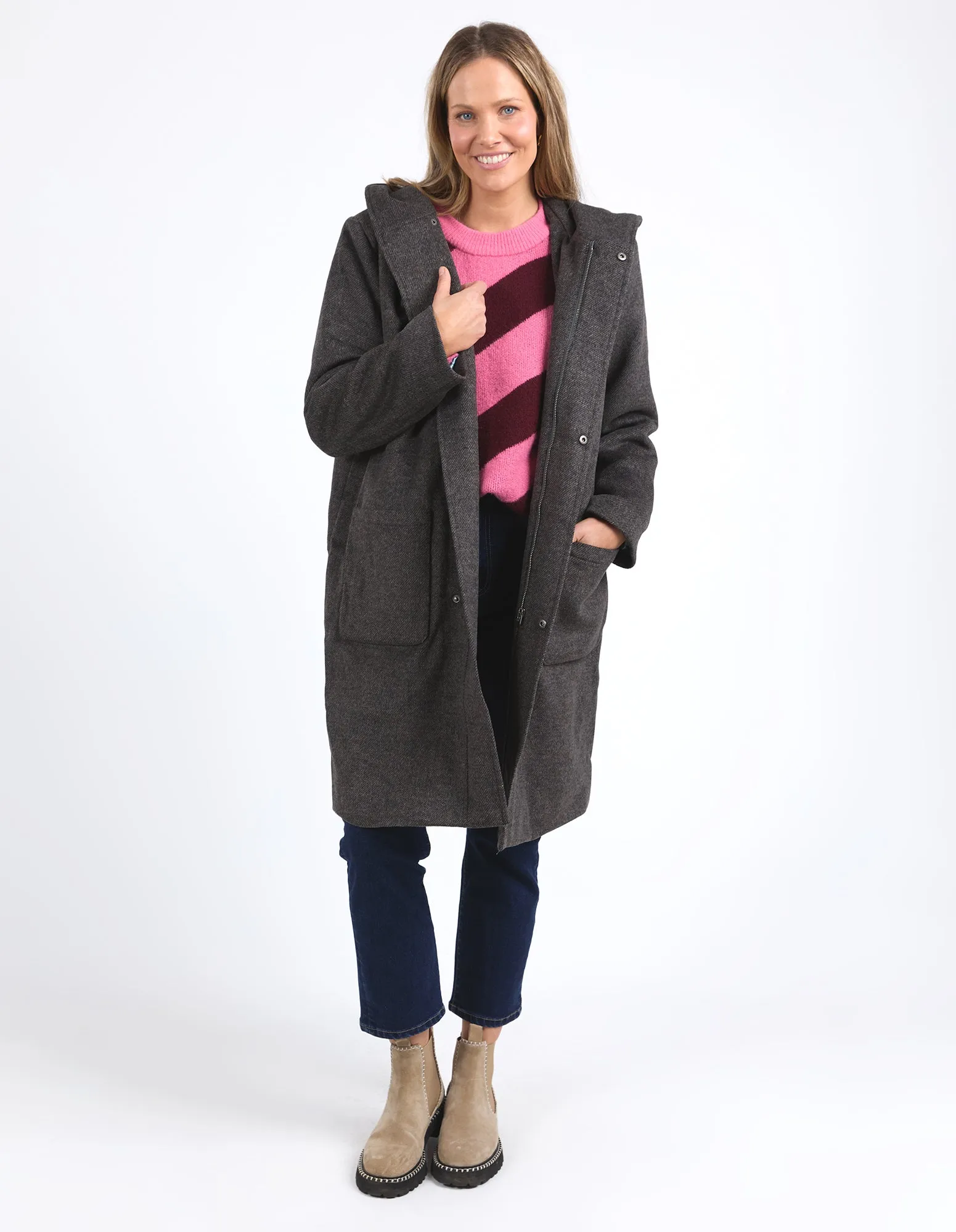 Elm Jordan Coat Charcoal