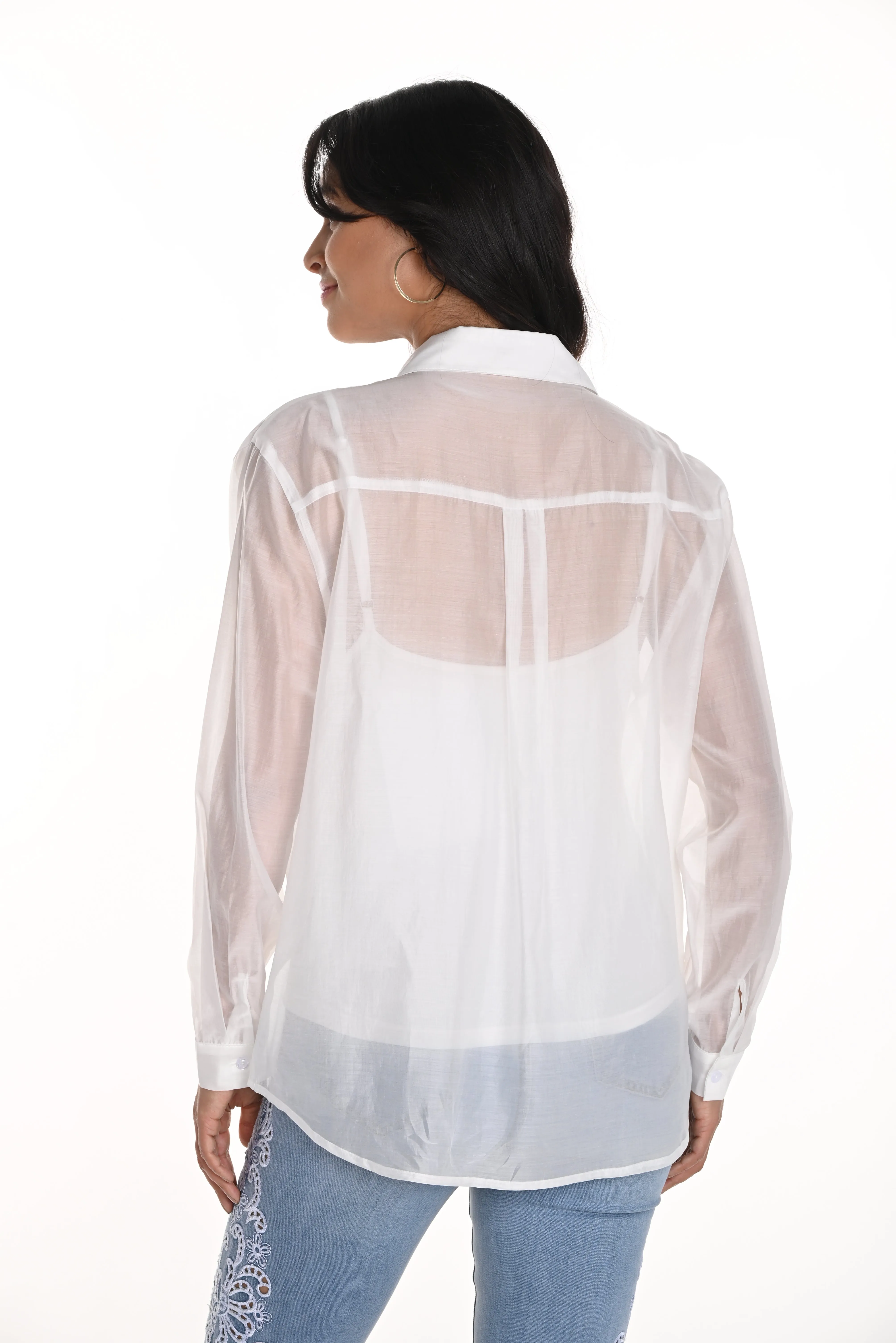 Frank Lyman - Checkered Sheer Buttoned Shirt - 256817u