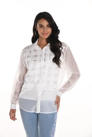 Frank Lyman - Checkered Sheer Buttoned Shirt - 256817u