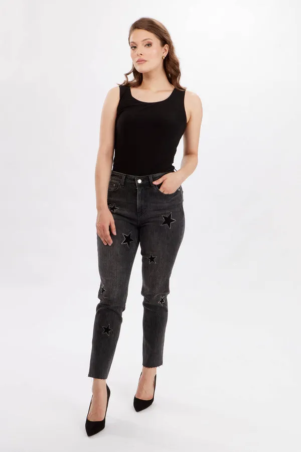 Frank Lyman - Star Detail Jeans - 234134U - Black