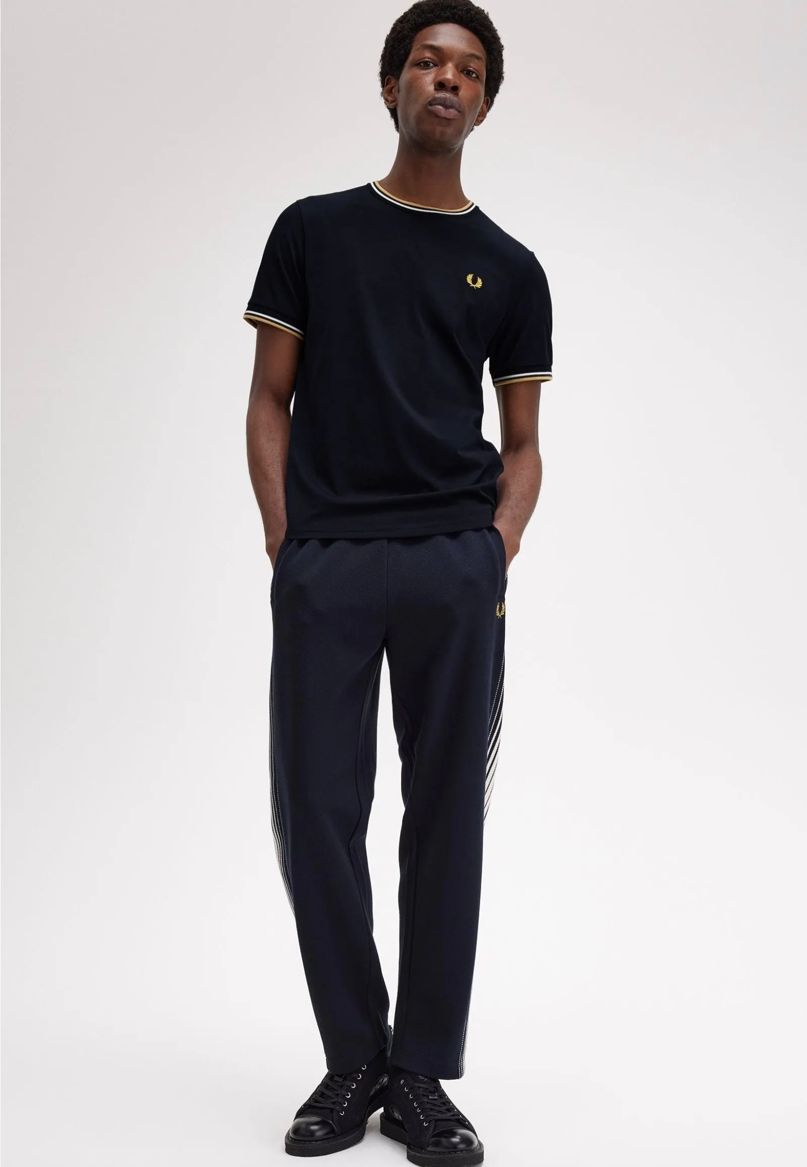 Fred Perry - Twin Tipped Navy/Ecru/Honeycomb - T-Shirt