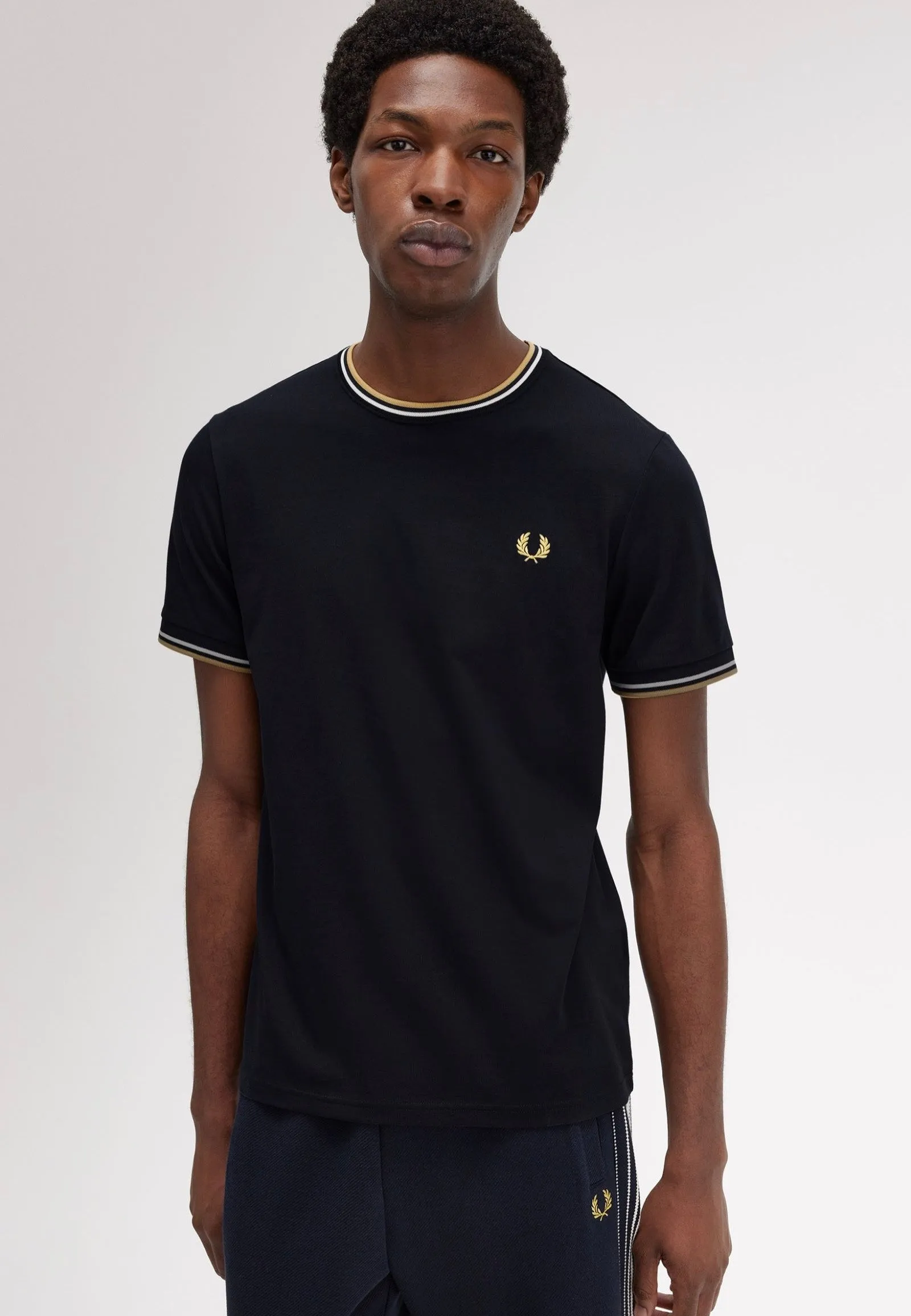 Fred Perry - Twin Tipped Navy/Ecru/Honeycomb - T-Shirt