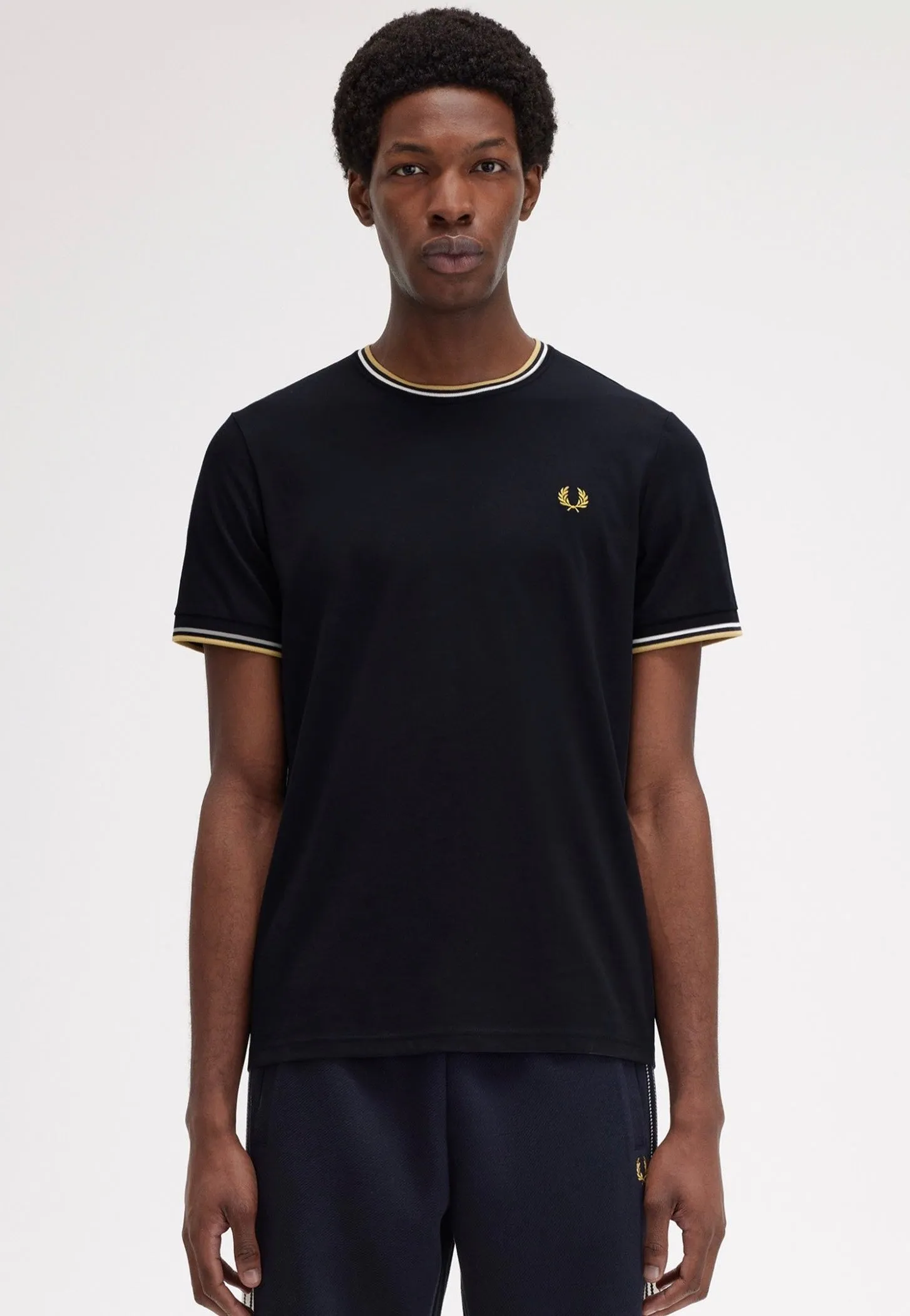 Fred Perry - Twin Tipped Navy/Ecru/Honeycomb - T-Shirt