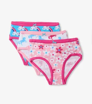 Fun Prints Girls Brief Underwear 3 Pack -Hatley