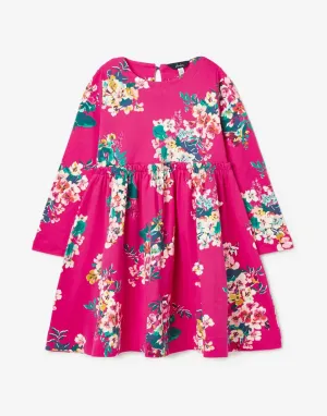 Girls' Hampton Long Sleeve Paperbag Waist Jersey Dress | Joules