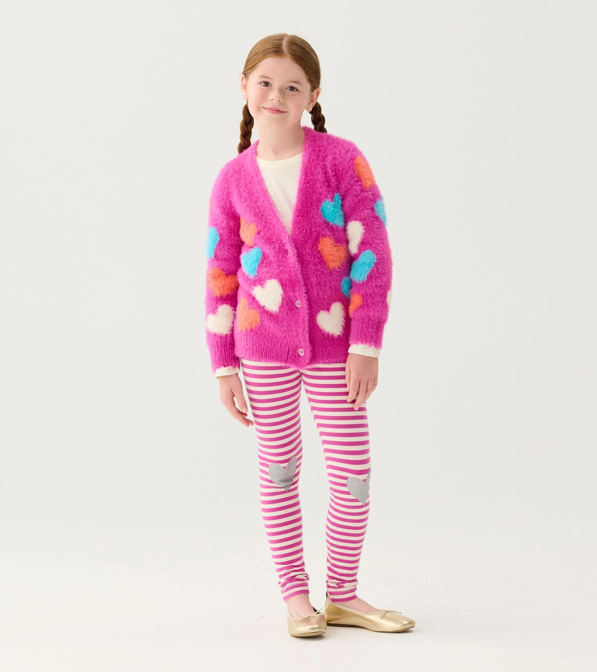 Girls Jumbo Hearts Cardigan -Hatley
