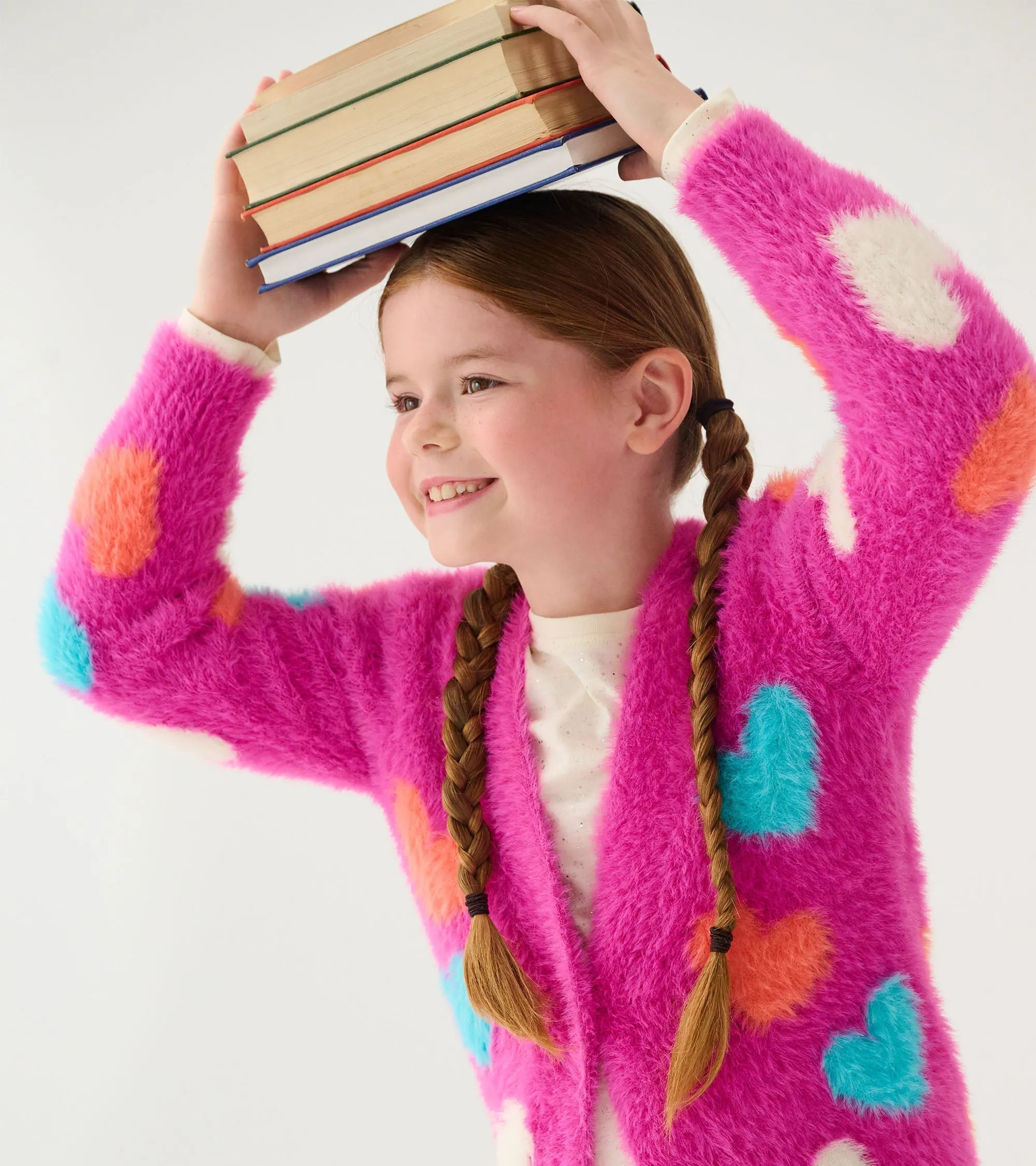 Girls Jumbo Hearts Cardigan -Hatley