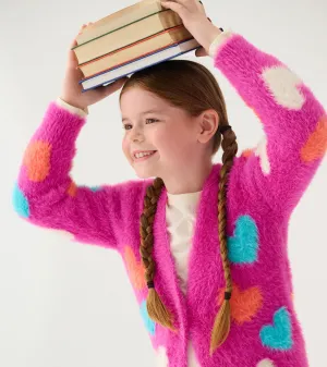 Girls Jumbo Hearts Cardigan -Hatley