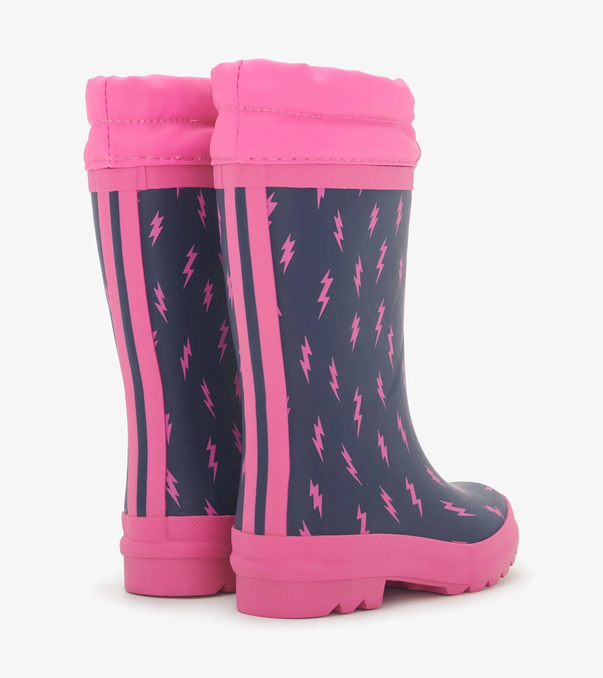 Girls Mini Lightning Bolts Sherpa Lined Rain Boots -Hatley