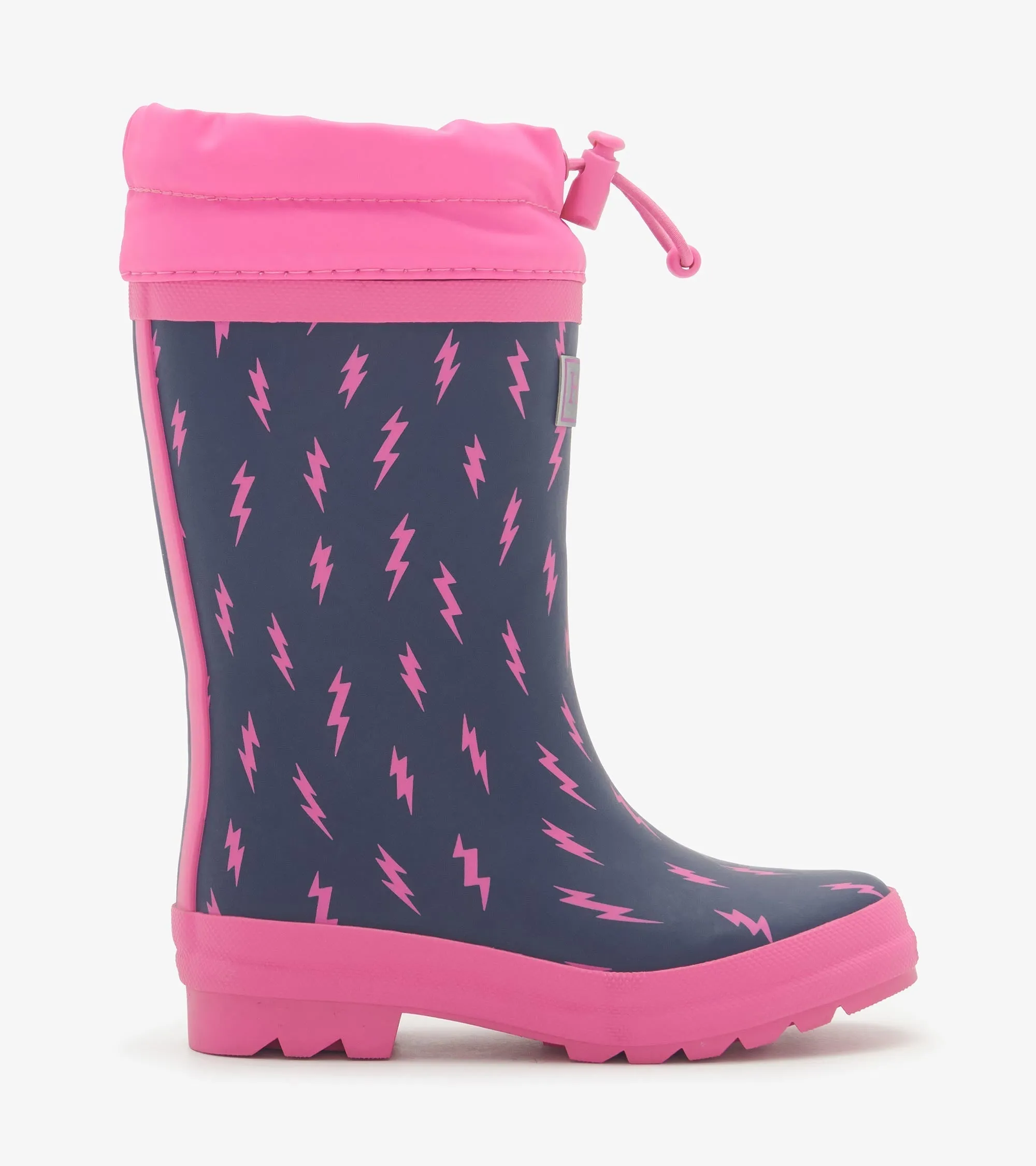 Girls Mini Lightning Bolts Sherpa Lined Rain Boots -Hatley