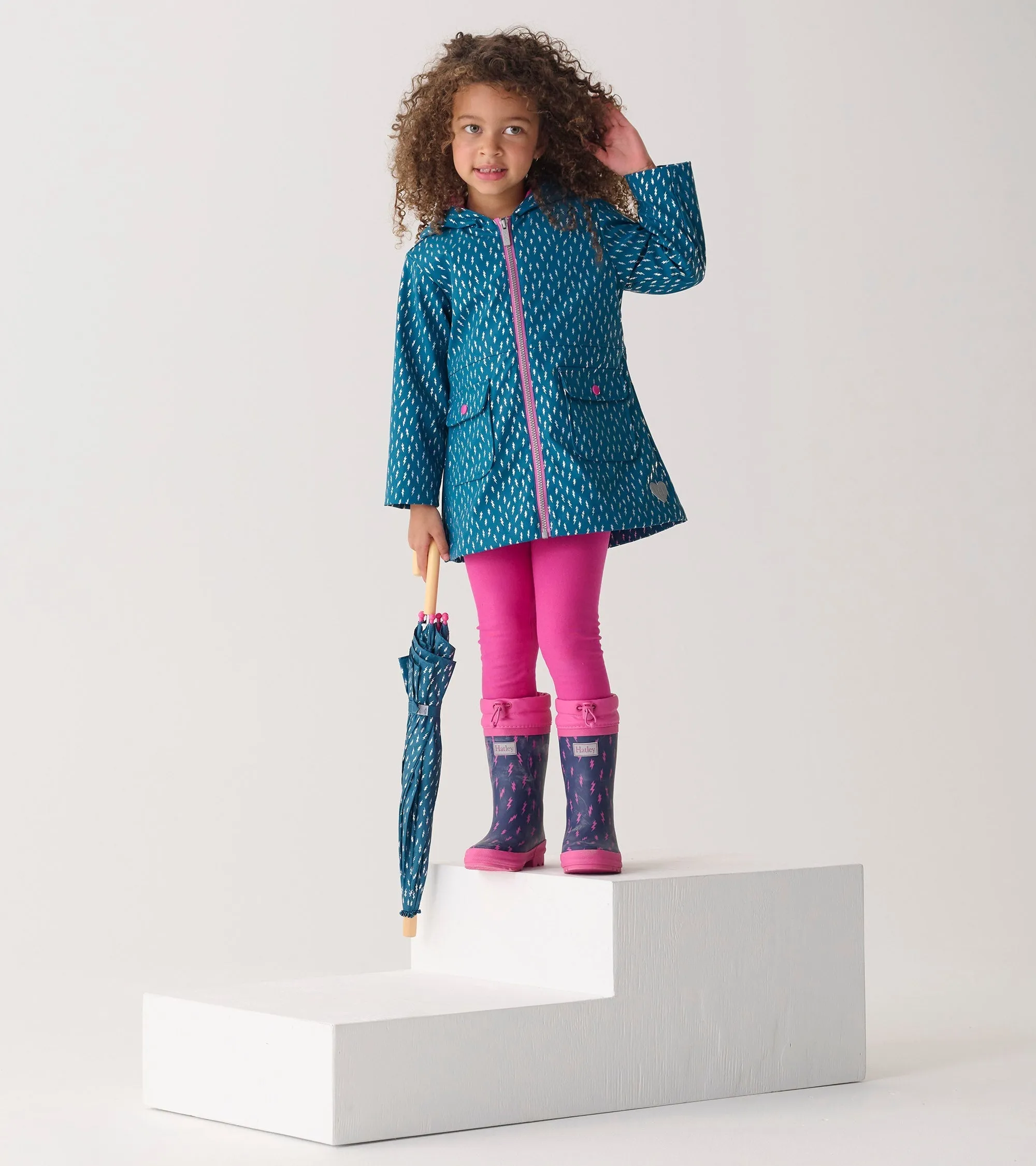Girls Mini Lightning Bolts Sherpa Lined Rain Boots -Hatley