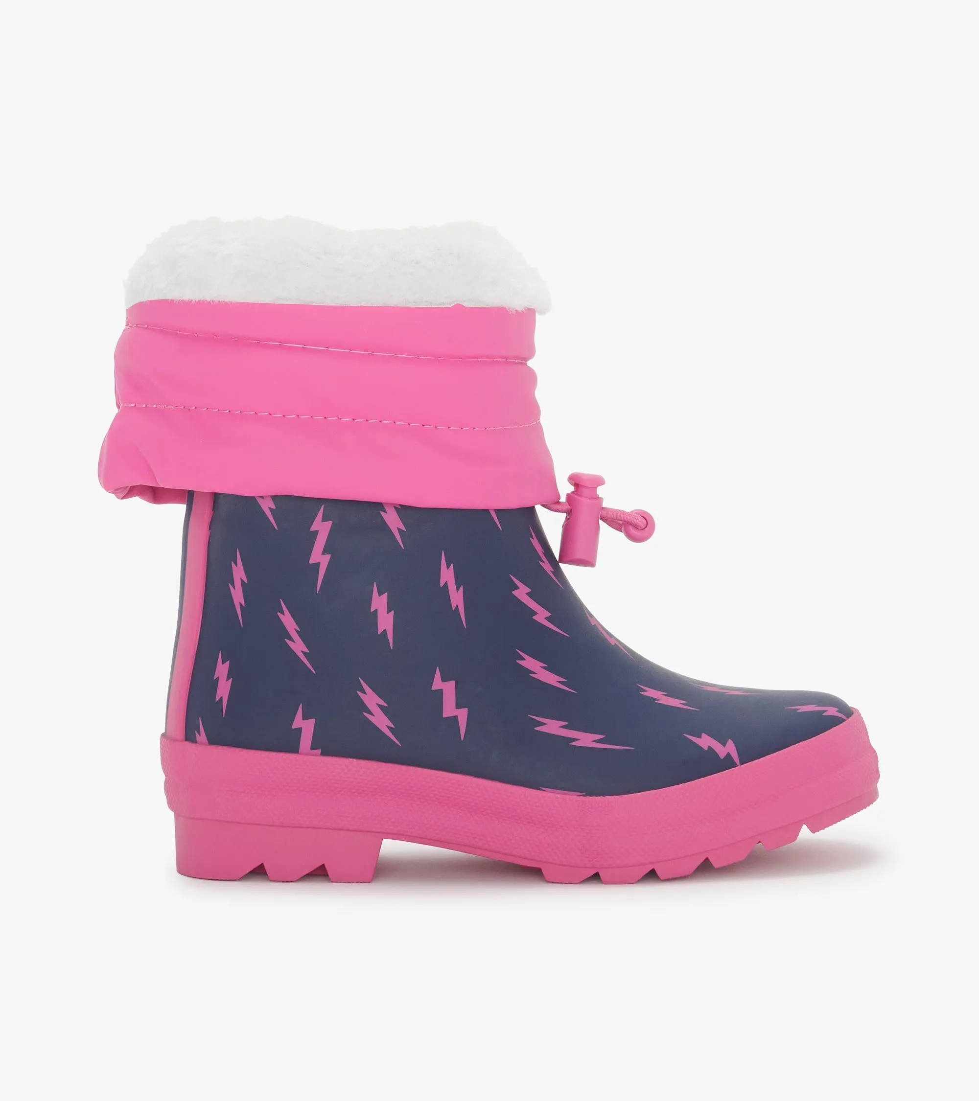 Girls Mini Lightning Bolts Sherpa Lined Rain Boots -Hatley