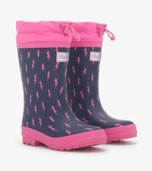Girls Mini Lightning Bolts Sherpa Lined Rain Boots -Hatley