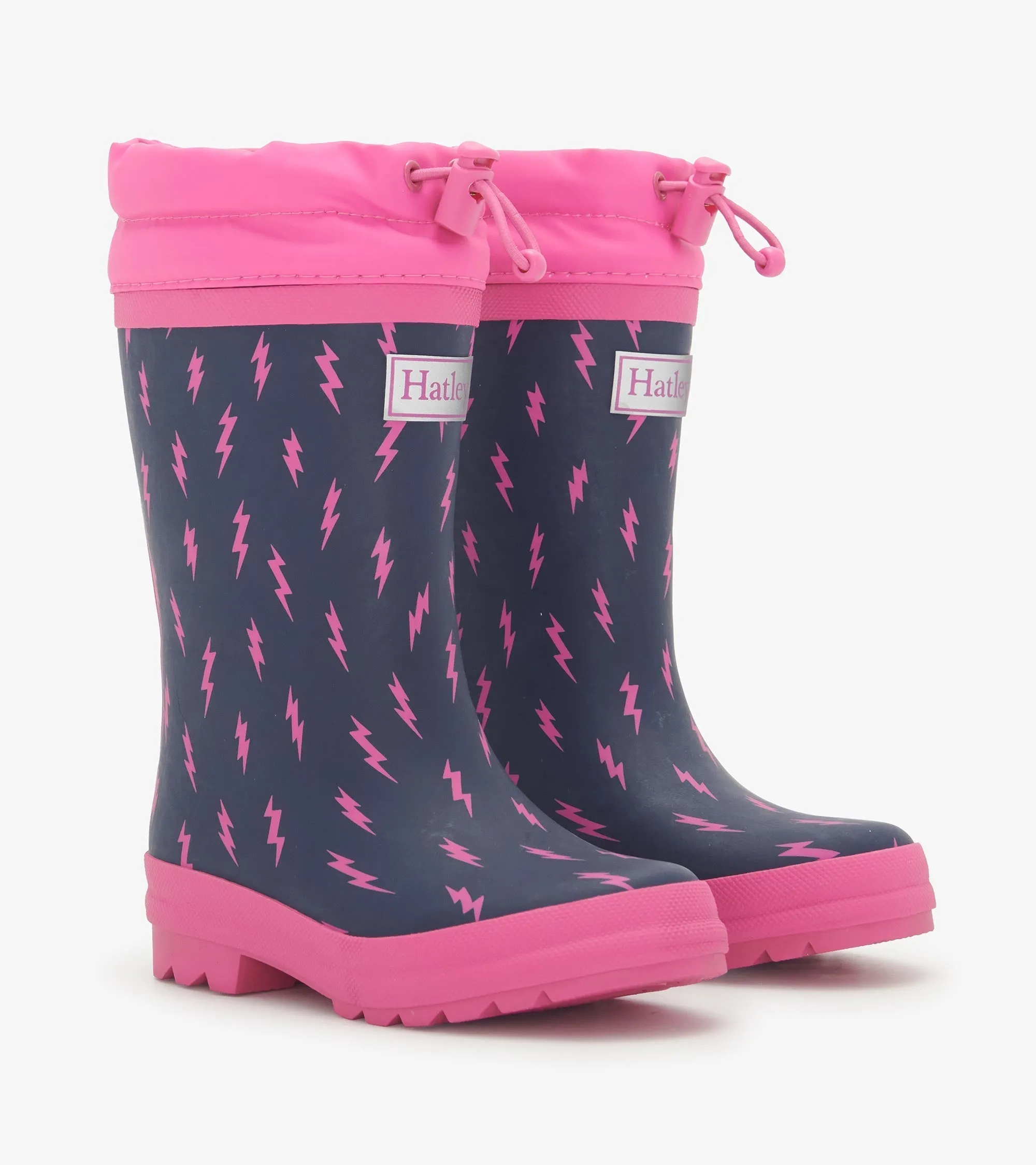 Girls Mini Lightning Bolts Sherpa Lined Rain Boots -Hatley