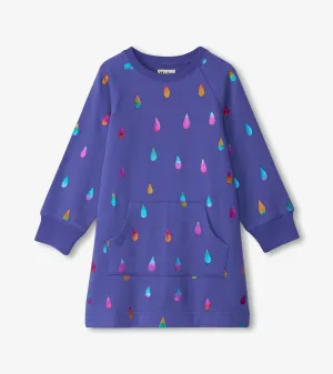 Girls Rainbow Raindrops Sweater Dress -Hatley
