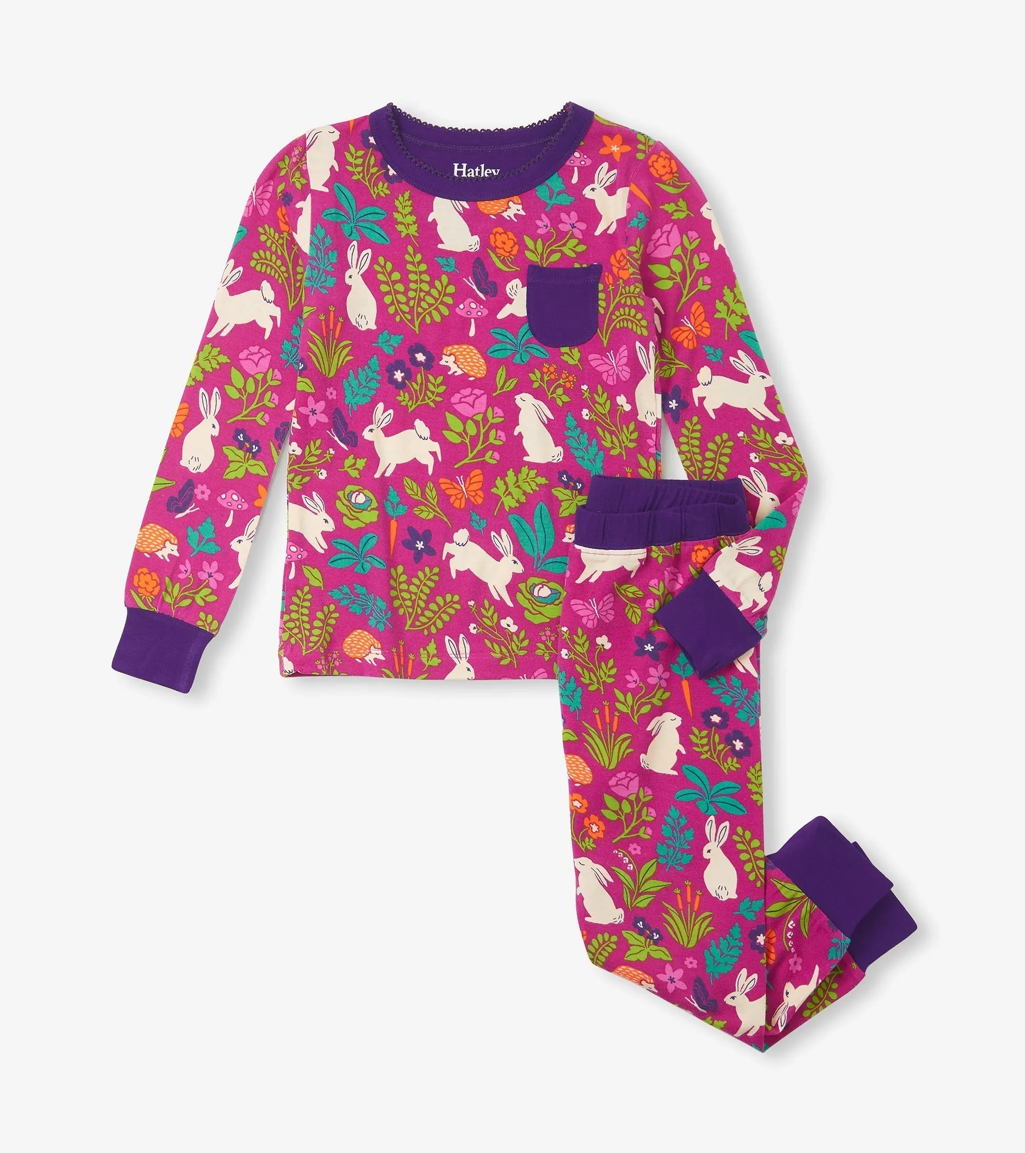 Girls Wild Bunnies Bamboo Pajama Set -Hatley