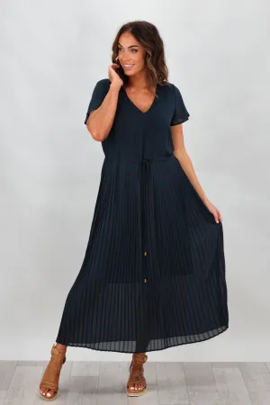 Gloss by Shine On Nyla Pleated Dress Deep Teal