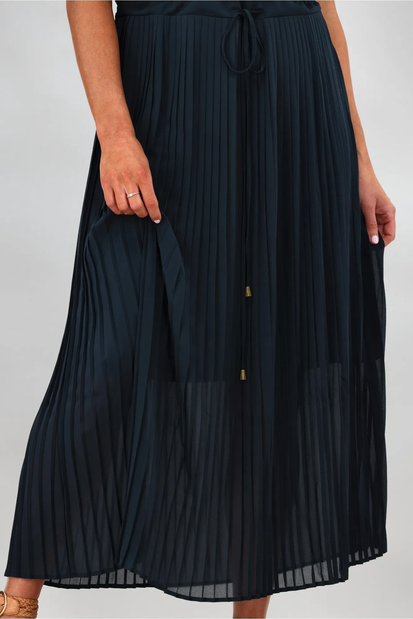 Gloss by Shine On Nyla Pleated Dress Deep Teal