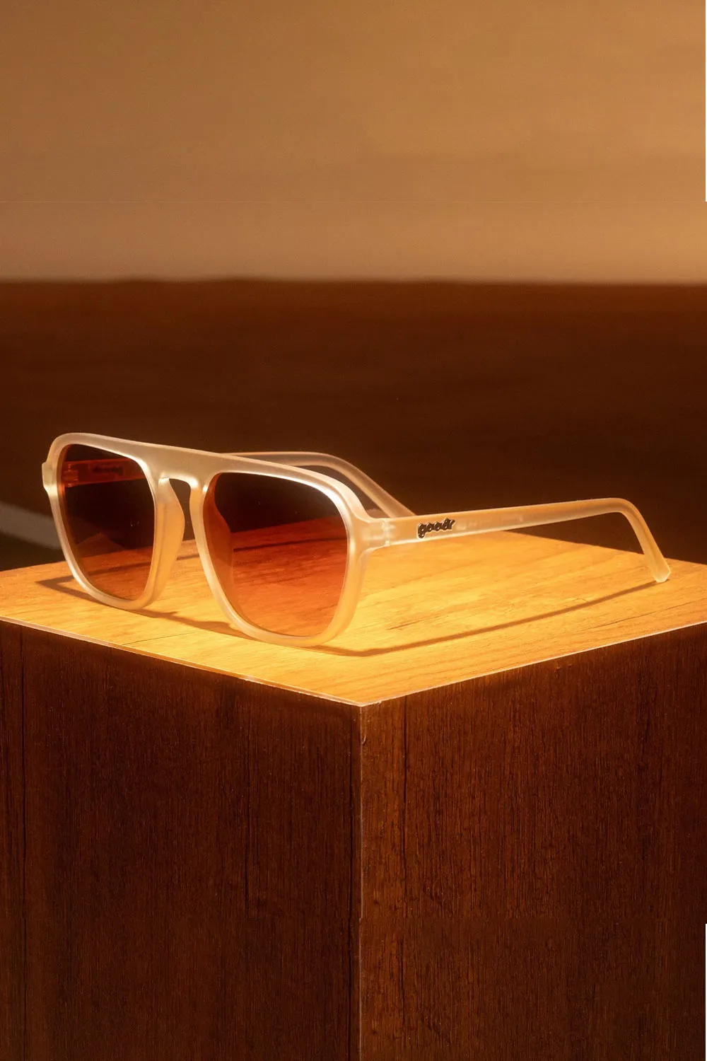 goodr Impromptu Disco Nap Sunglasses in Beige | G00435-RTG-OGO2-GR
