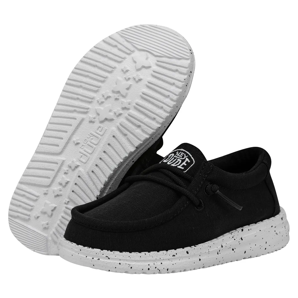 Hey Dude Wally Toddler Slub Canvas Black
