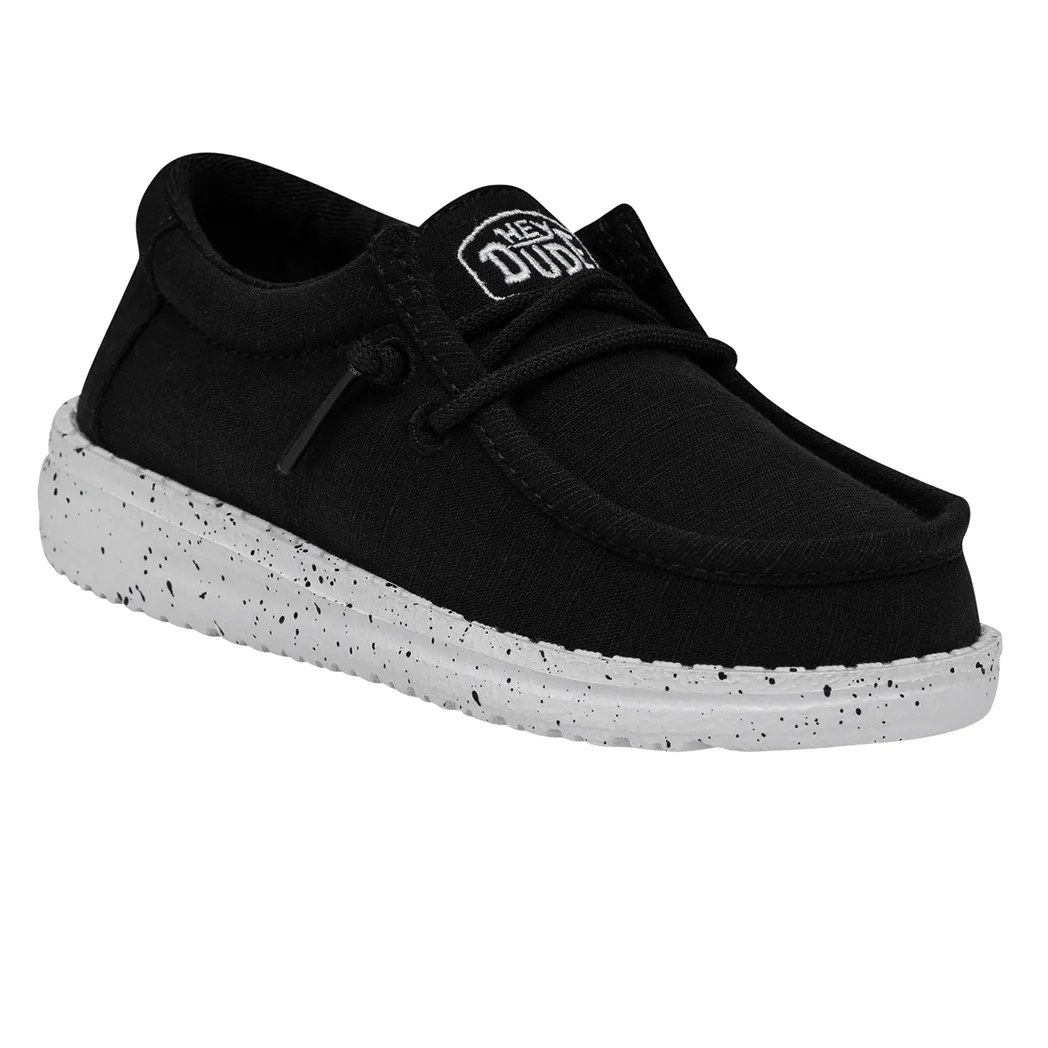 Hey Dude Wally Toddler Slub Canvas Black