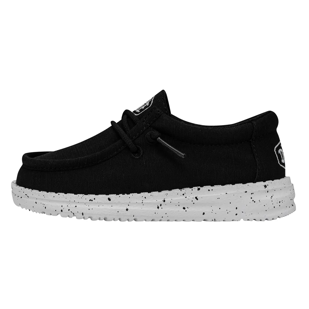 Hey Dude Wally Toddler Slub Canvas Black