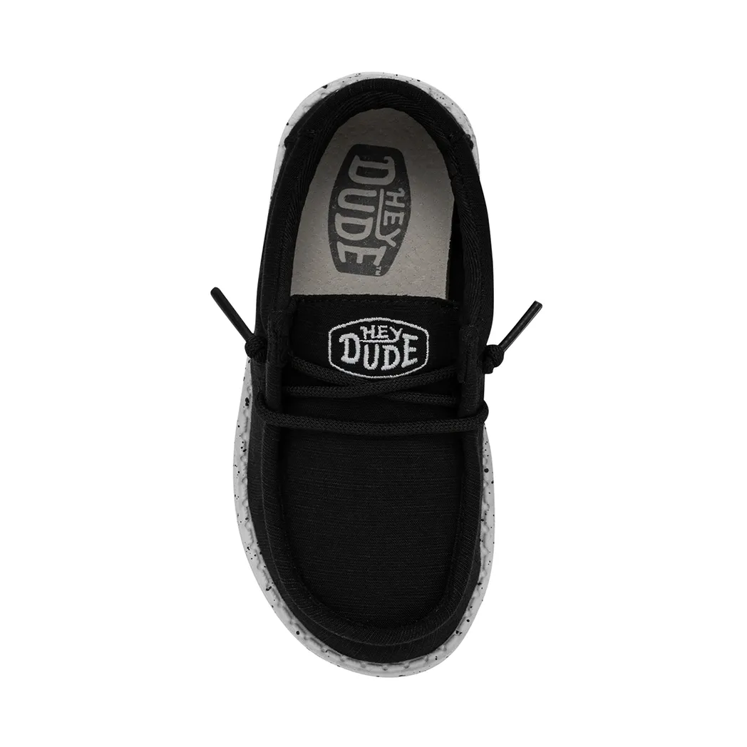 Hey Dude Wally Toddler Slub Canvas Black