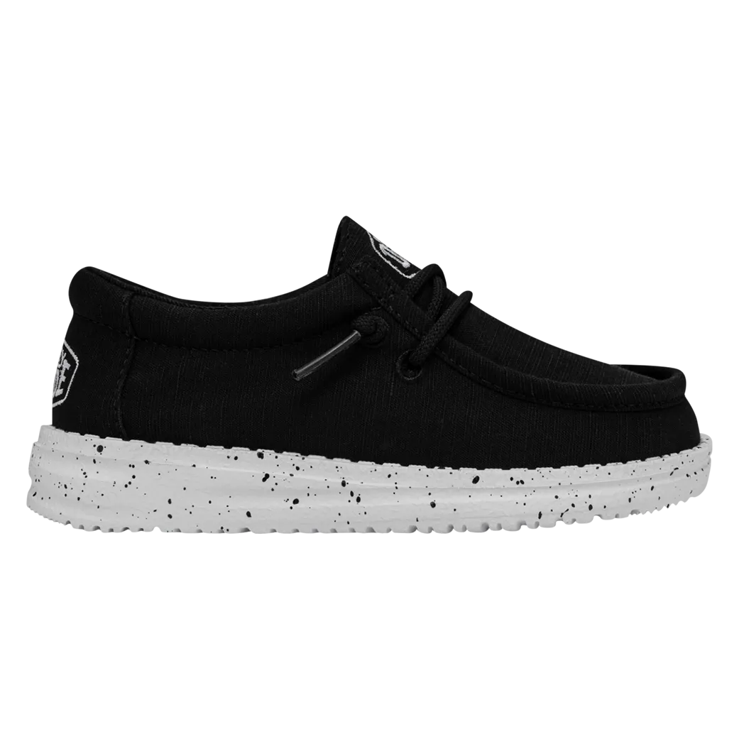 Hey Dude Wally Toddler Slub Canvas Black