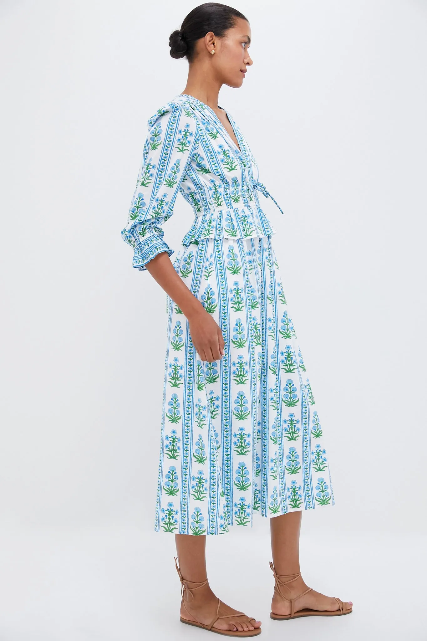 Indigo Border Melanie Dress