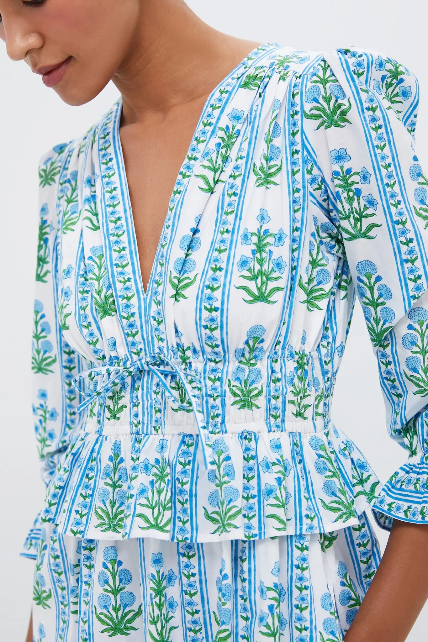 Indigo Border Melanie Dress