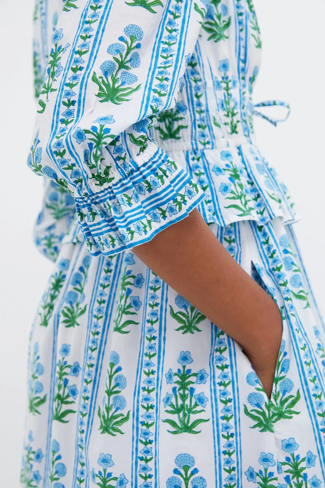 Indigo Border Melanie Dress