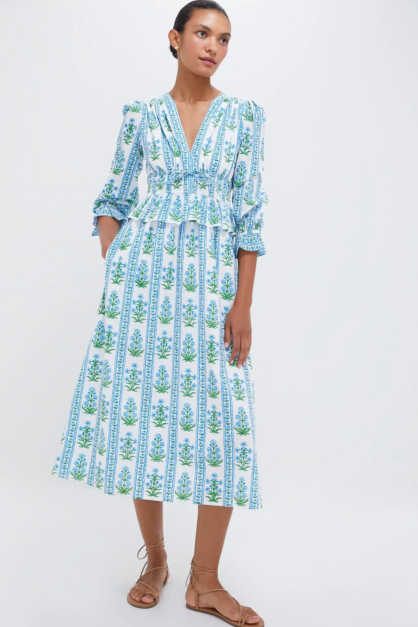 Indigo Border Melanie Dress