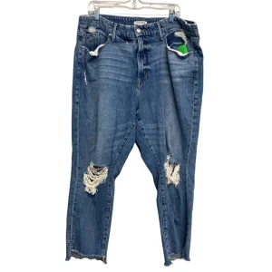 Jeans Boot Cut By Good American In Blue Denim, Size:18