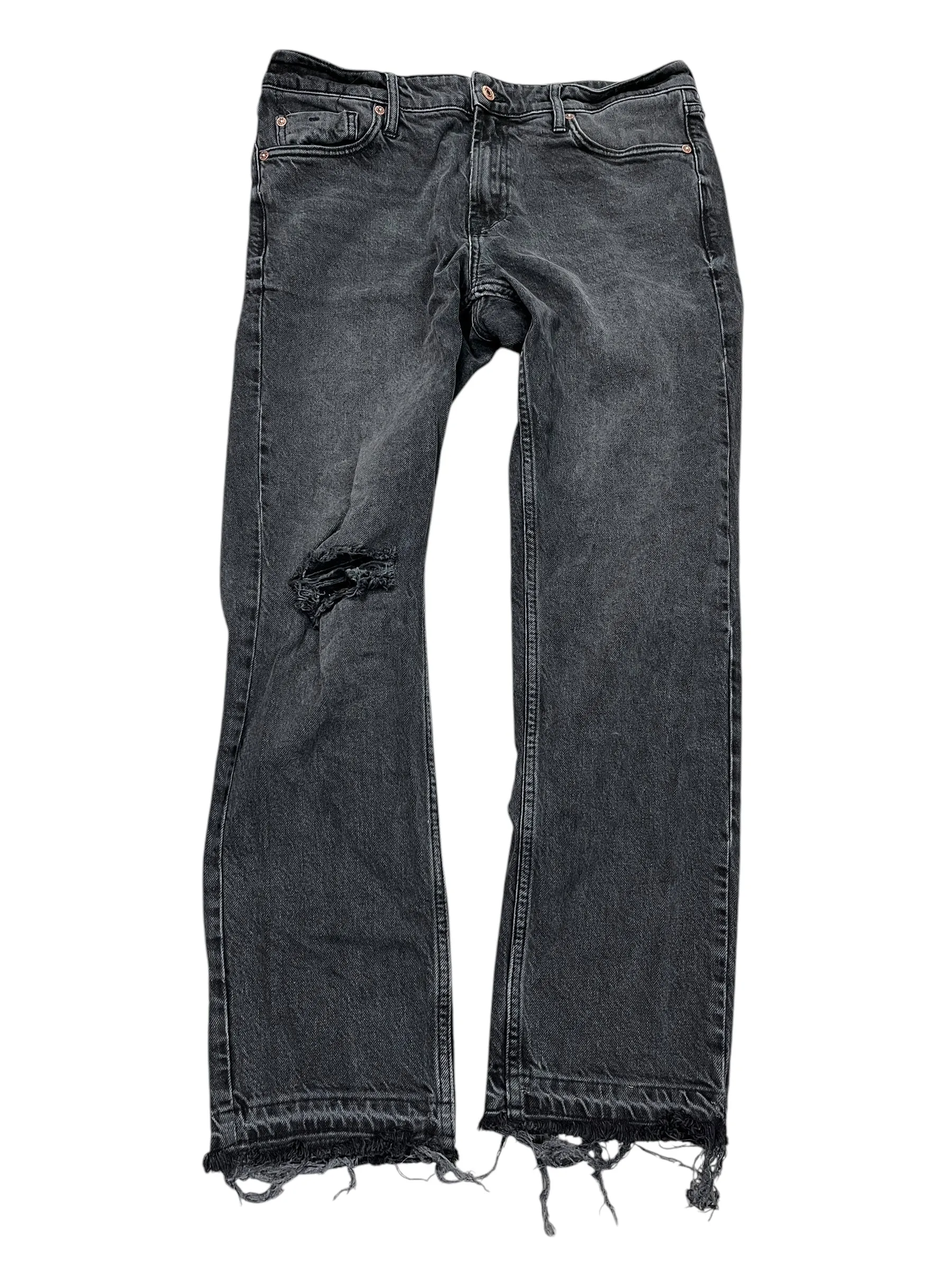 Jeans Cropped By Free People In Black Denim, Size:8