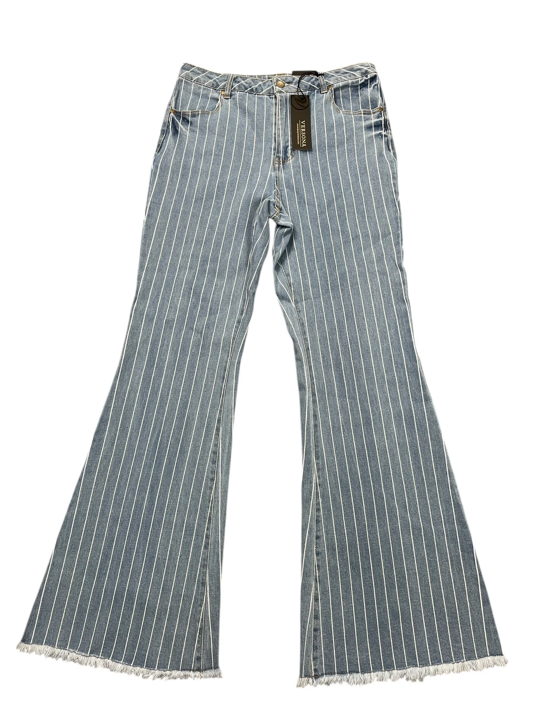 Jeans Flared By Versona In Blue Denim, Size:8