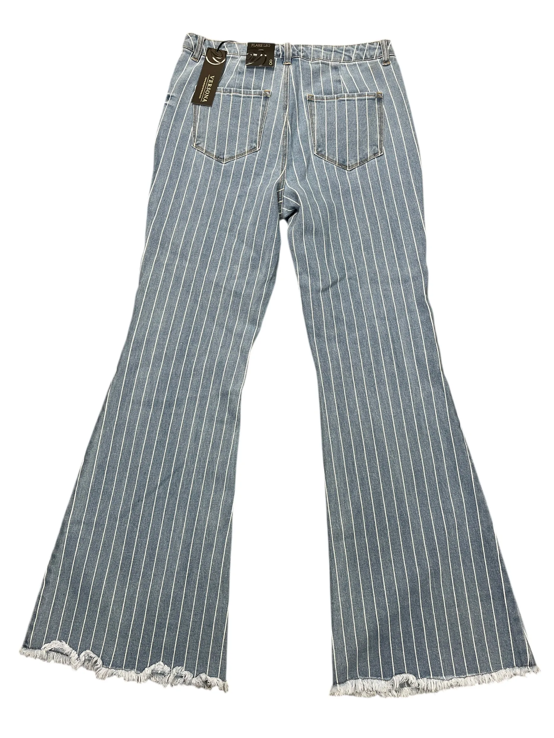Jeans Flared By Versona In Blue Denim, Size:8