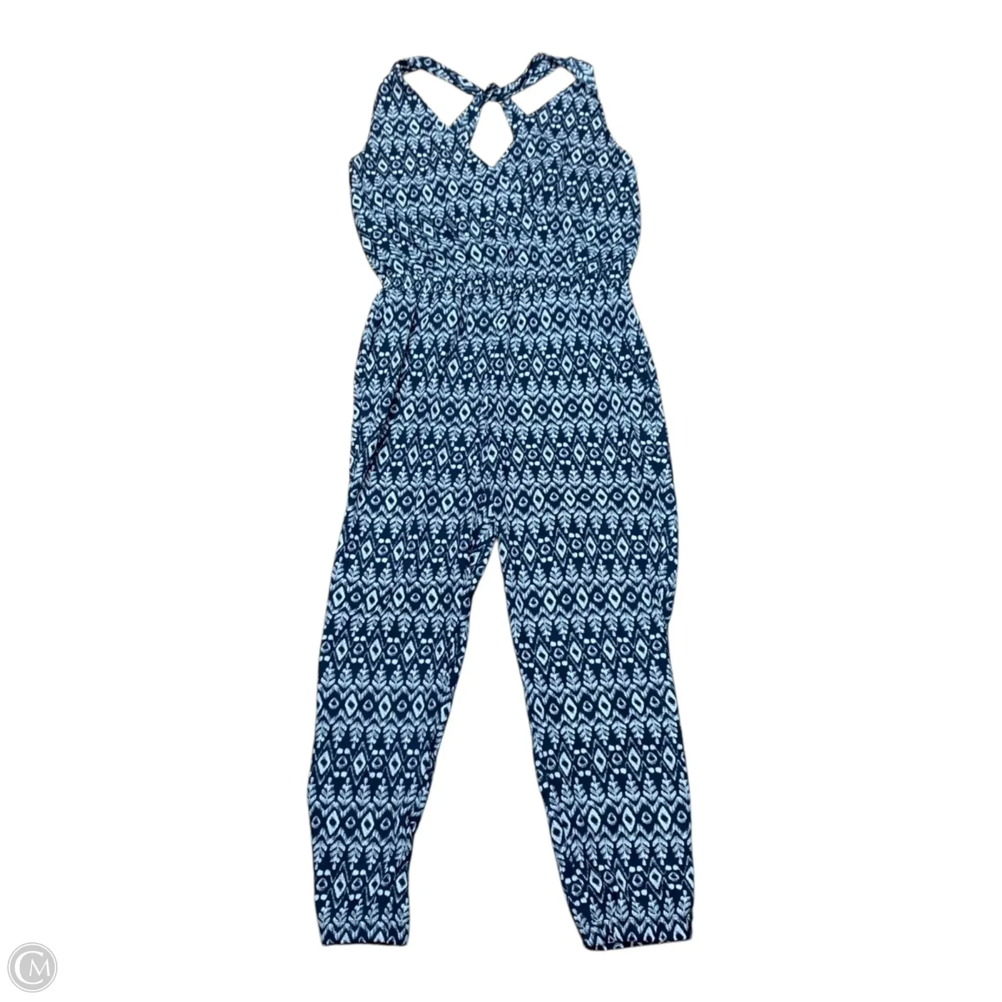 Jumpsuit By Loft In Blue & Cream, Size: Xs