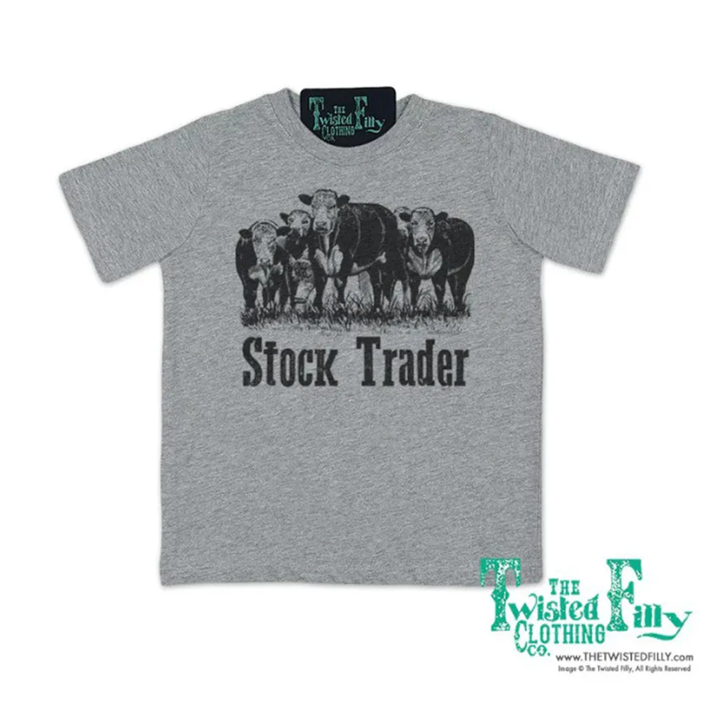 Kid's Grey Stock Trader Tee