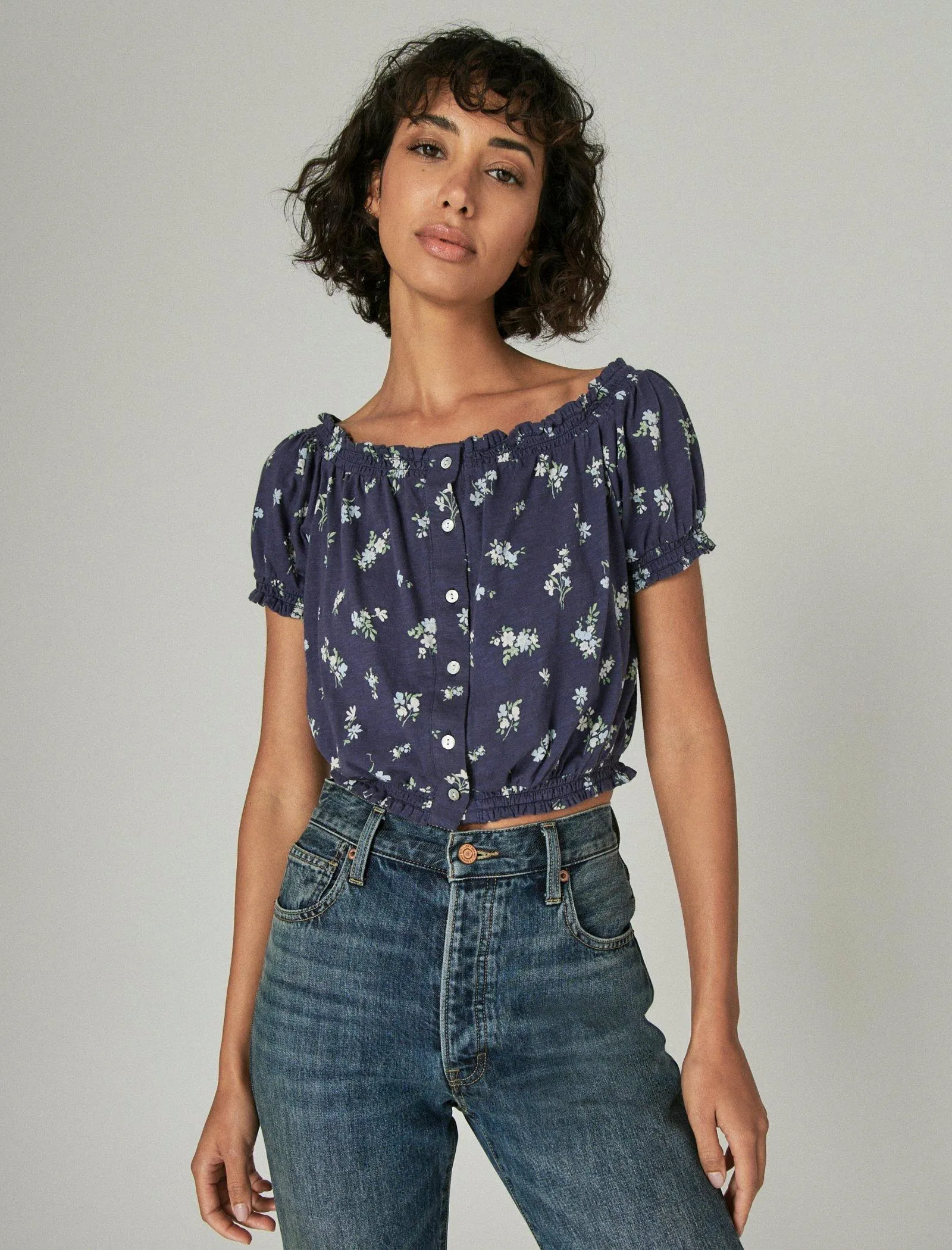 Lucky Brand Women's Feminine Bubble Hem With Buttons